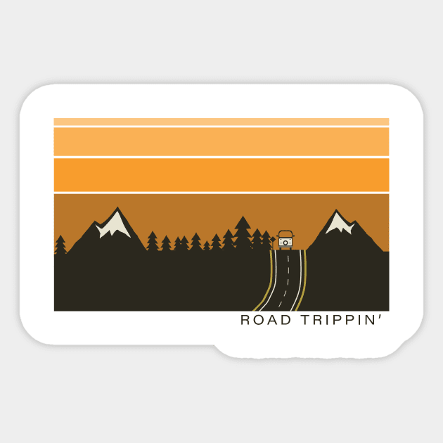 ROAD TRIPPIN' Sticker by Mint Tees